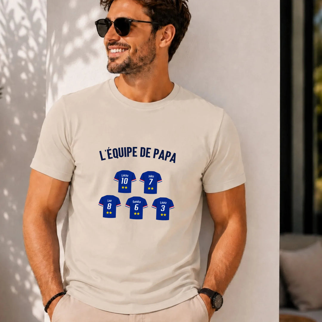 T-shirt personnalisé - L'équipe de papa Blanc / XL