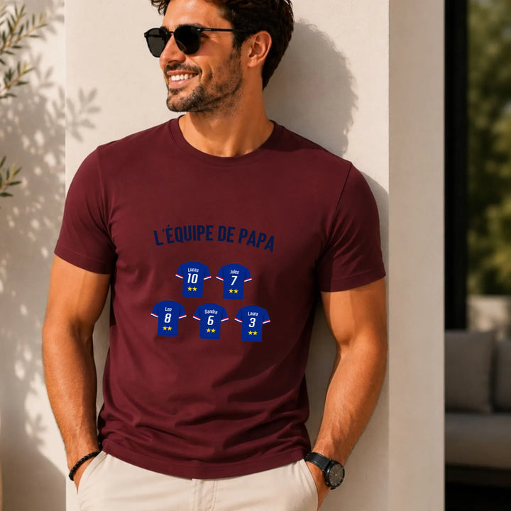 T-shirt personnalisé - L'équipe de papa Bordeaux / S