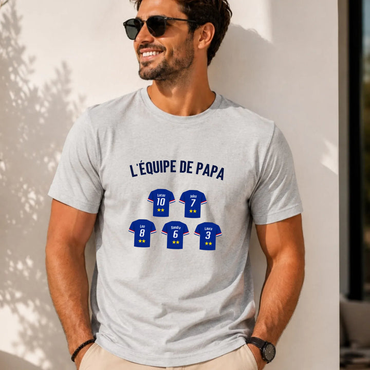 T-shirt personnalisé - L'équipe de papa Gris / S