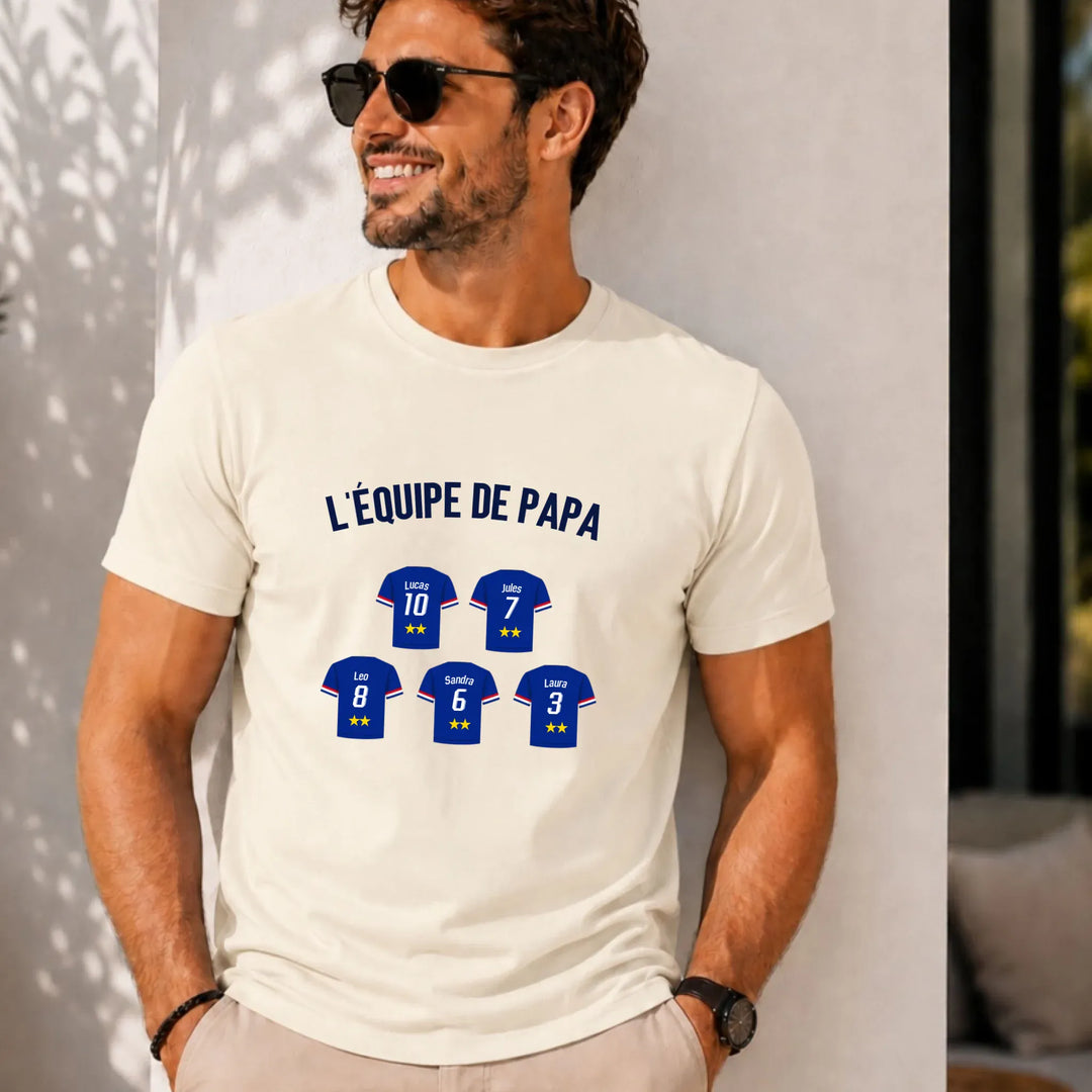 T-shirt personnalisé - L'équipe de papa Naturel / S