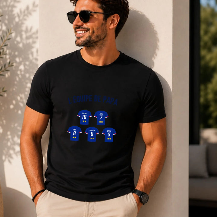 T-shirt personnalisé - L'équipe de papa Noir / S