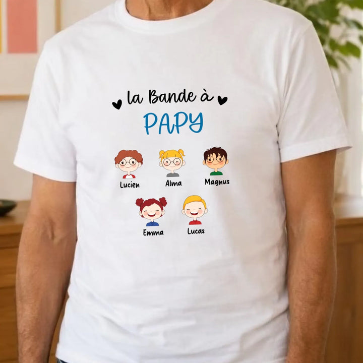 T-shirt la bande a papy T-shirt Front Homme | STYLE 3 / Blanc / S