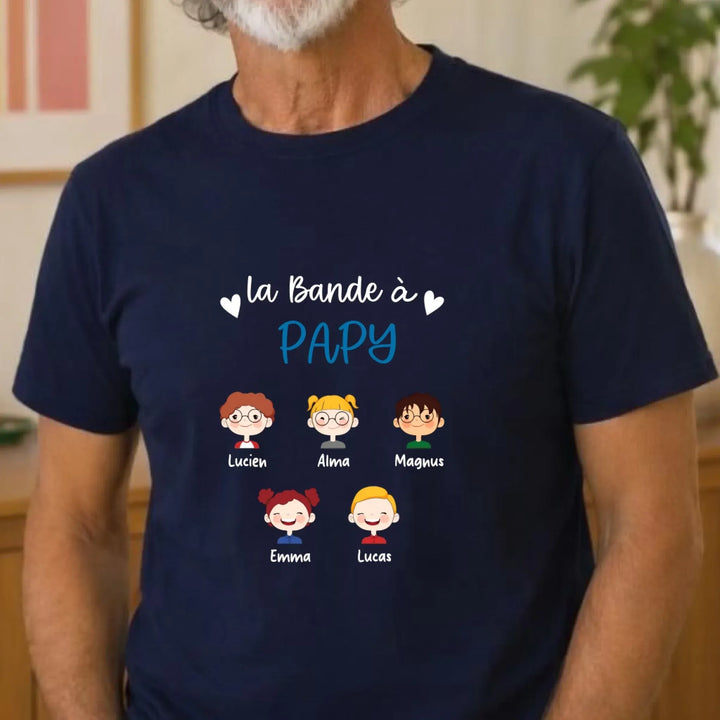 T-shirt la bande a papy T-shirt Front Homme | STYLE 3 / Bleu Marine / S