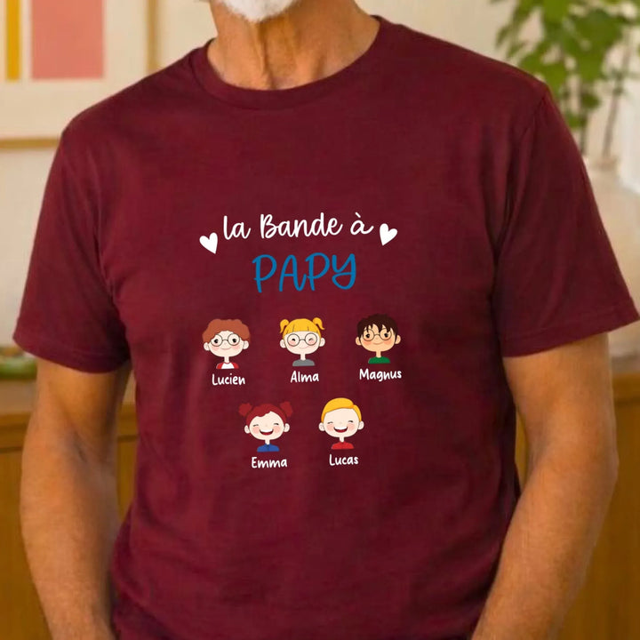 T-shirt la bande a papy T-shirt Front Homme | STYLE 3 / Bordeaux / S