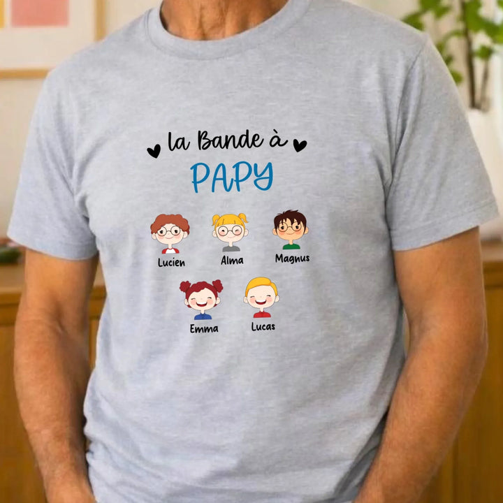 T-shirt la bande a papy T-shirt Front Homme | STYLE 3 / Gris / S