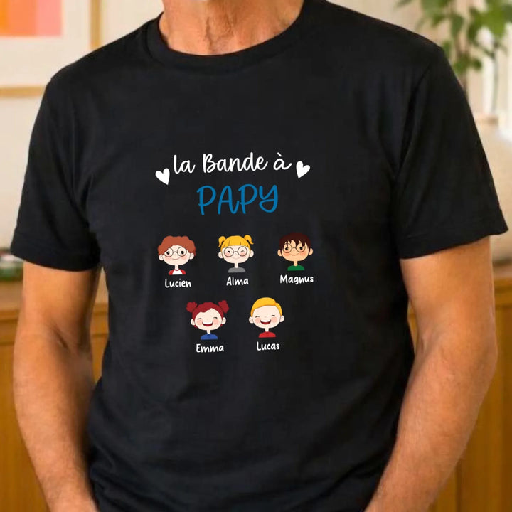 T-shirt la bande a papy T-shirt Front Homme | STYLE 3 / Noir / S