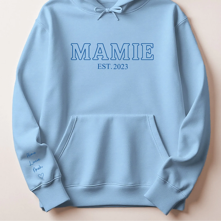 T-shirt personnalisé mamie - Future Mamie Sweat à capuche / Bleu Clair / S