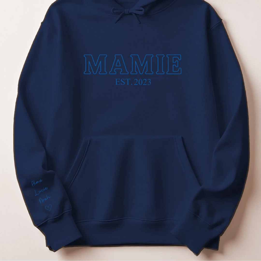 T-shirt personnalisé mamie - Future Mamie Sweat à capuche / Marine / S