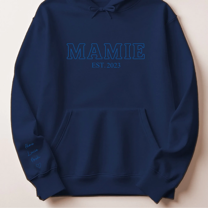 T-shirt personnalisé mamie - Future Mamie Sweat à capuche / Marine / S