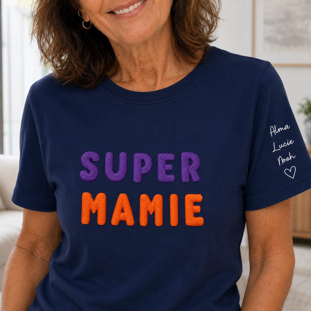 T-shirt personnalisé mamie broderie - Super Mamie