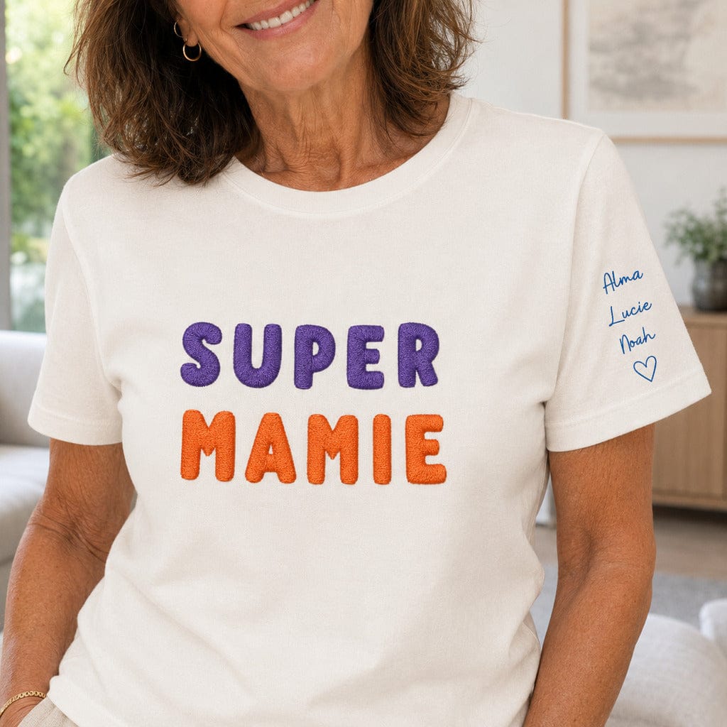 T-shirt personnalisé mamie broderie - Super Mamie