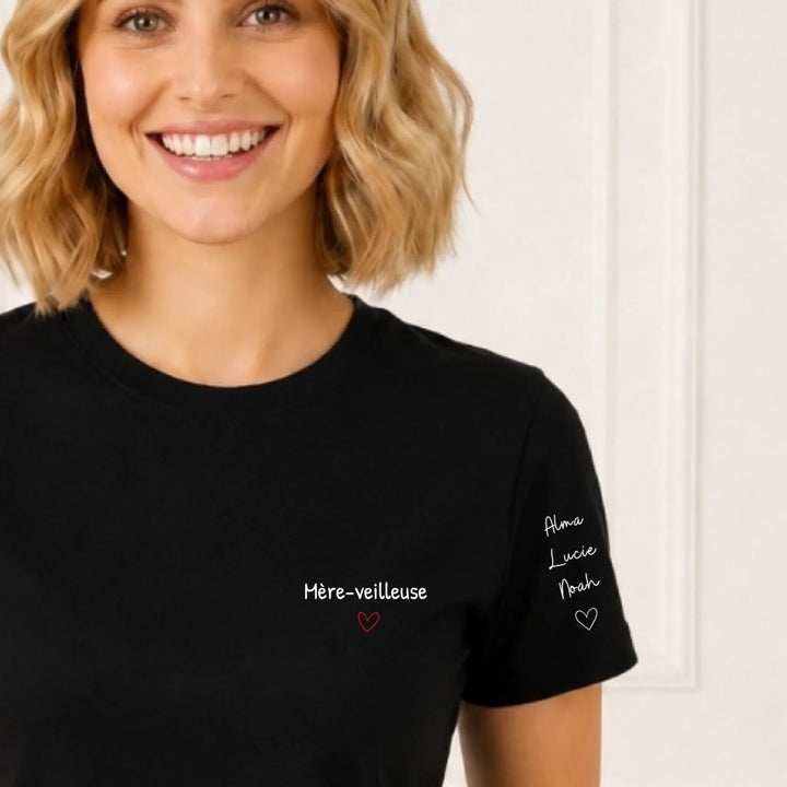 T-shirt Personnalisé - Mère-veilleuse et prénoms d'enfants