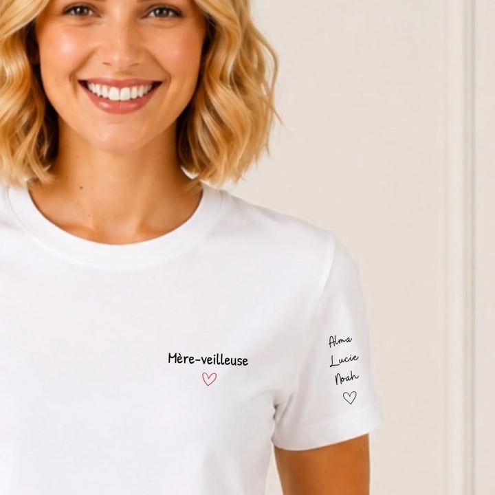 T-shirt Personnalisé - Mère-veilleuse et prénoms d'enfants