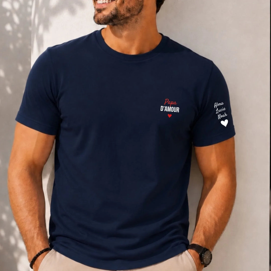 T-shirt personnalisé - Papa d'Amour avec prénoms
