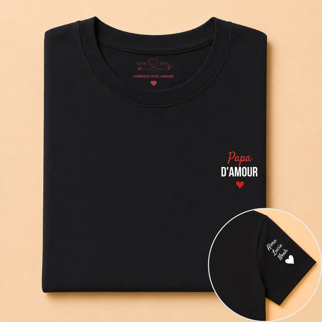 T-shirt personnalisé - Papa d'Amour avec prénoms