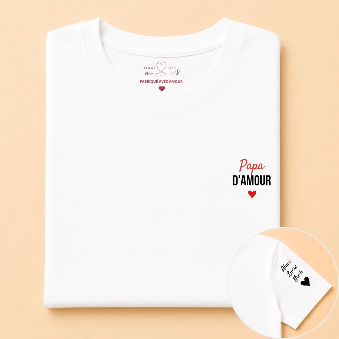 T-shirt personnalisé - Papa d'Amour avec prénoms