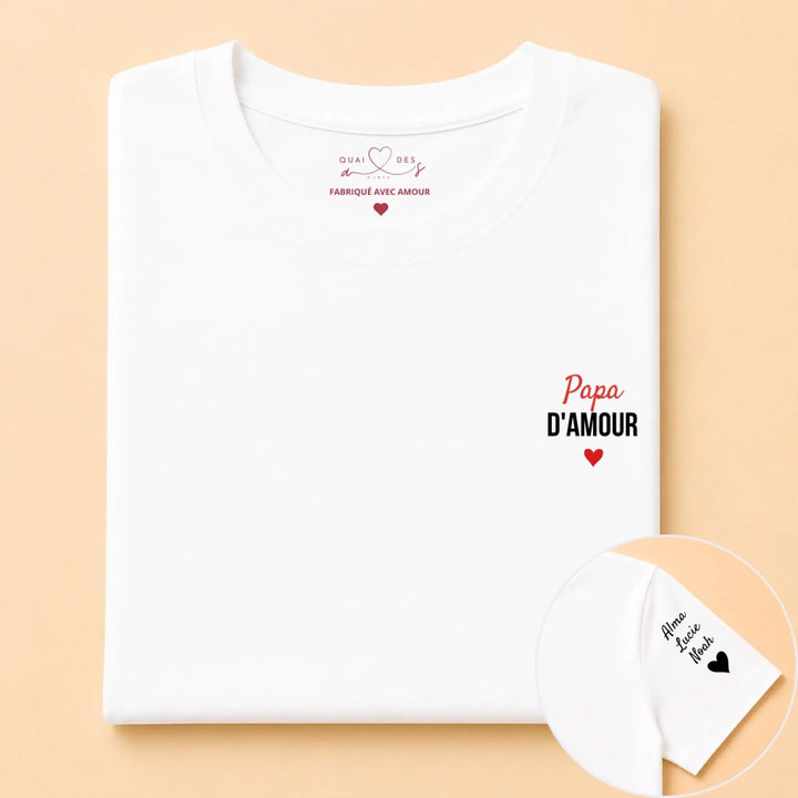 T-shirt personnalisé - Papa d'Amour avec prénoms
