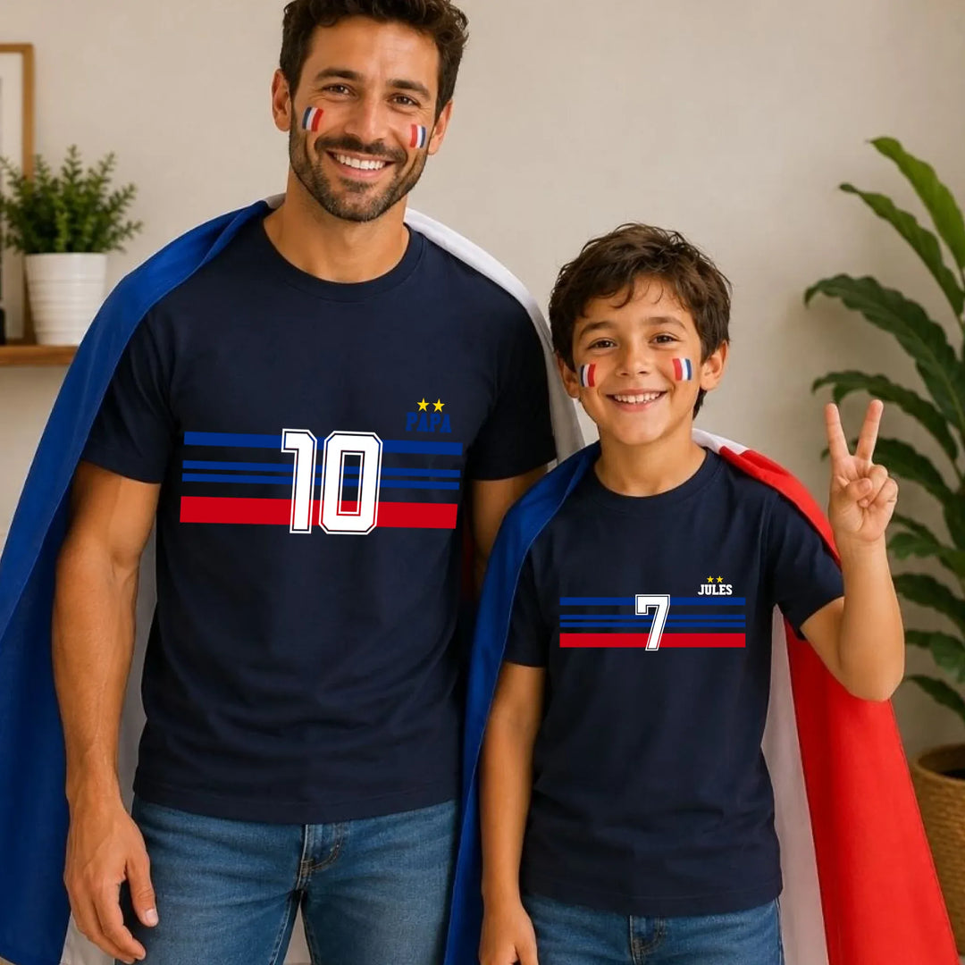 T-shirt Personnalisé - Papa Mini Équipe de France