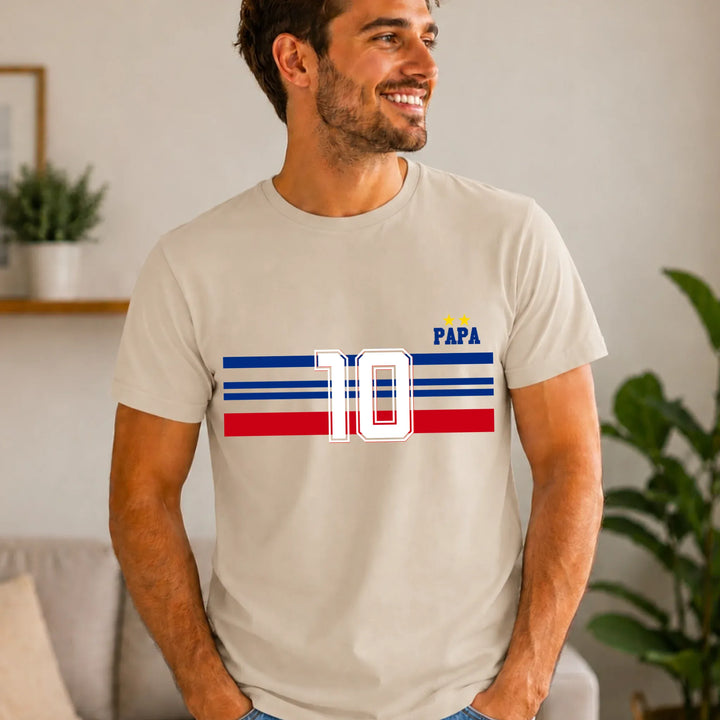 T-shirt Personnalisé - Papa Mini Équipe de France Adulte / Beige / S