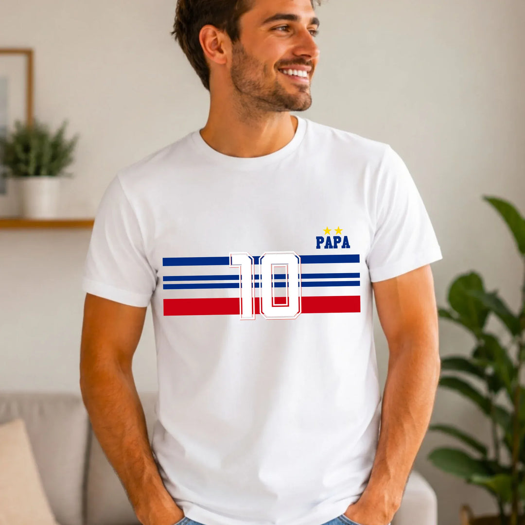 T-shirt Personnalisé - Papa Mini Équipe de France Adulte / Blanc / S