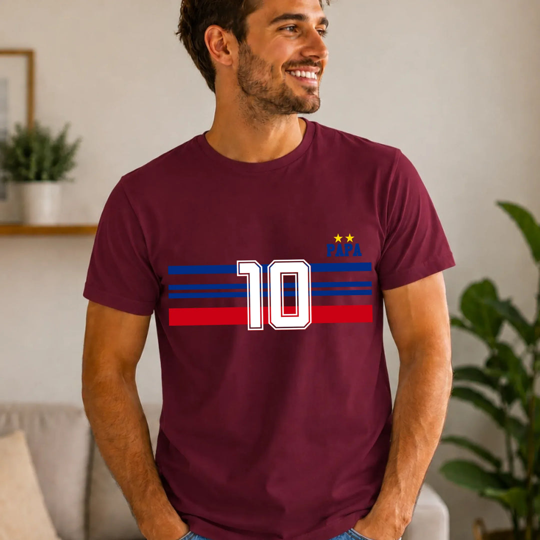 T-shirt Personnalisé - Papa Mini Équipe de France Adulte / Bordeaux / S