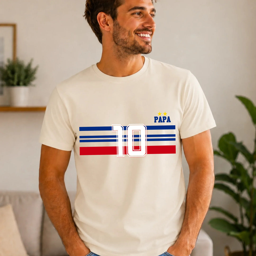 T-shirt Personnalisé - Papa Mini Équipe de France Adulte / Naturel / S