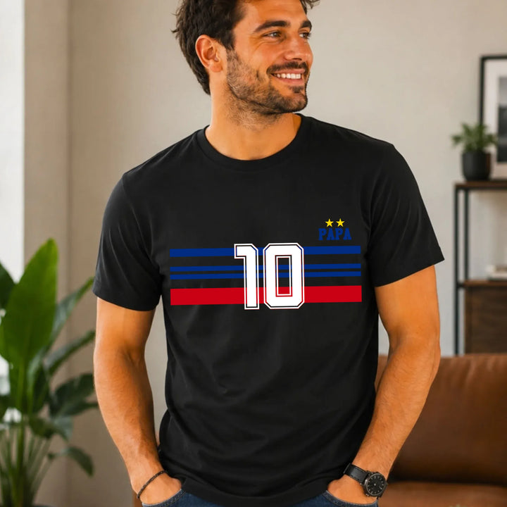 T-shirt Personnalisé - Papa Mini Équipe de France Adulte / Noir / S