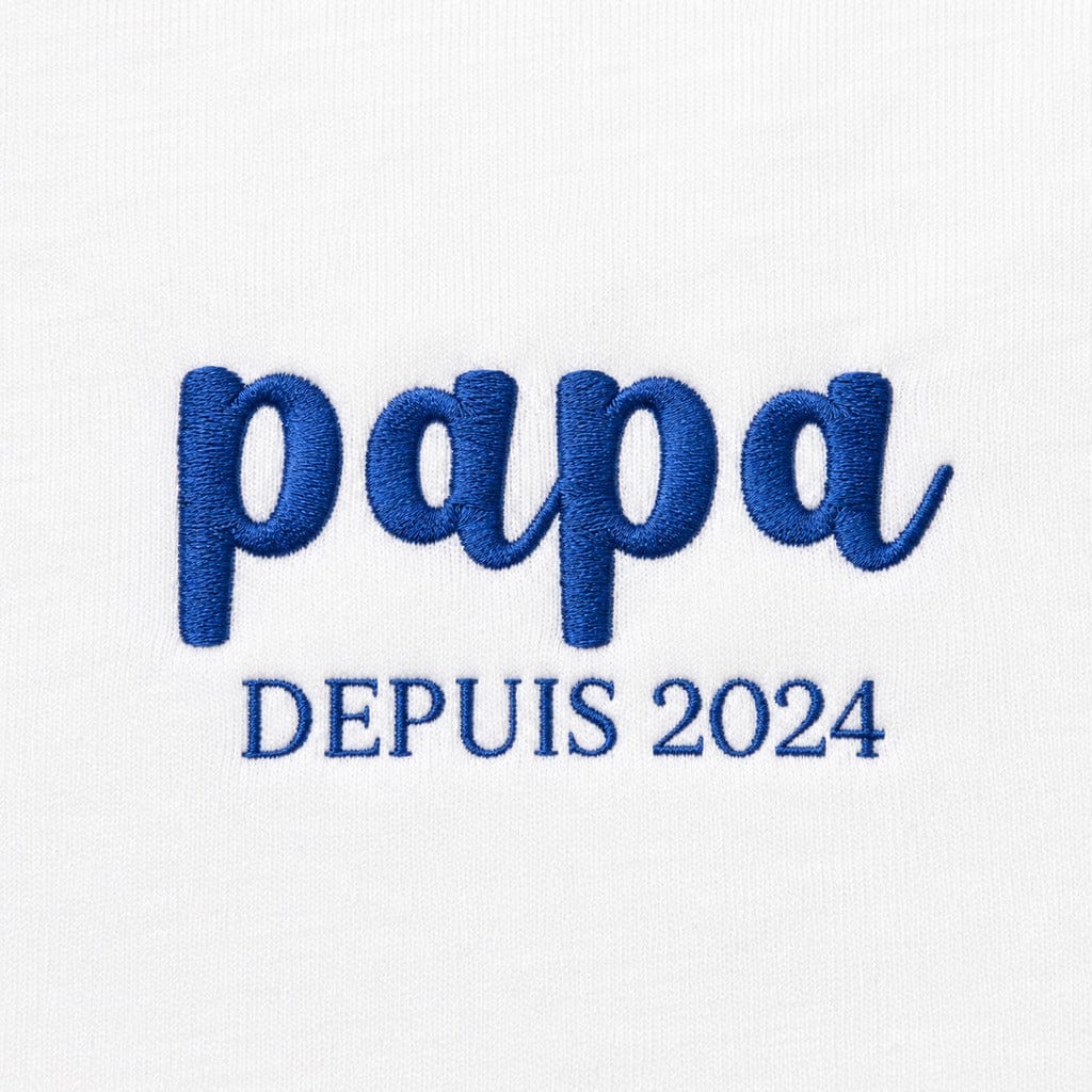 T shirt papa depuis brodé