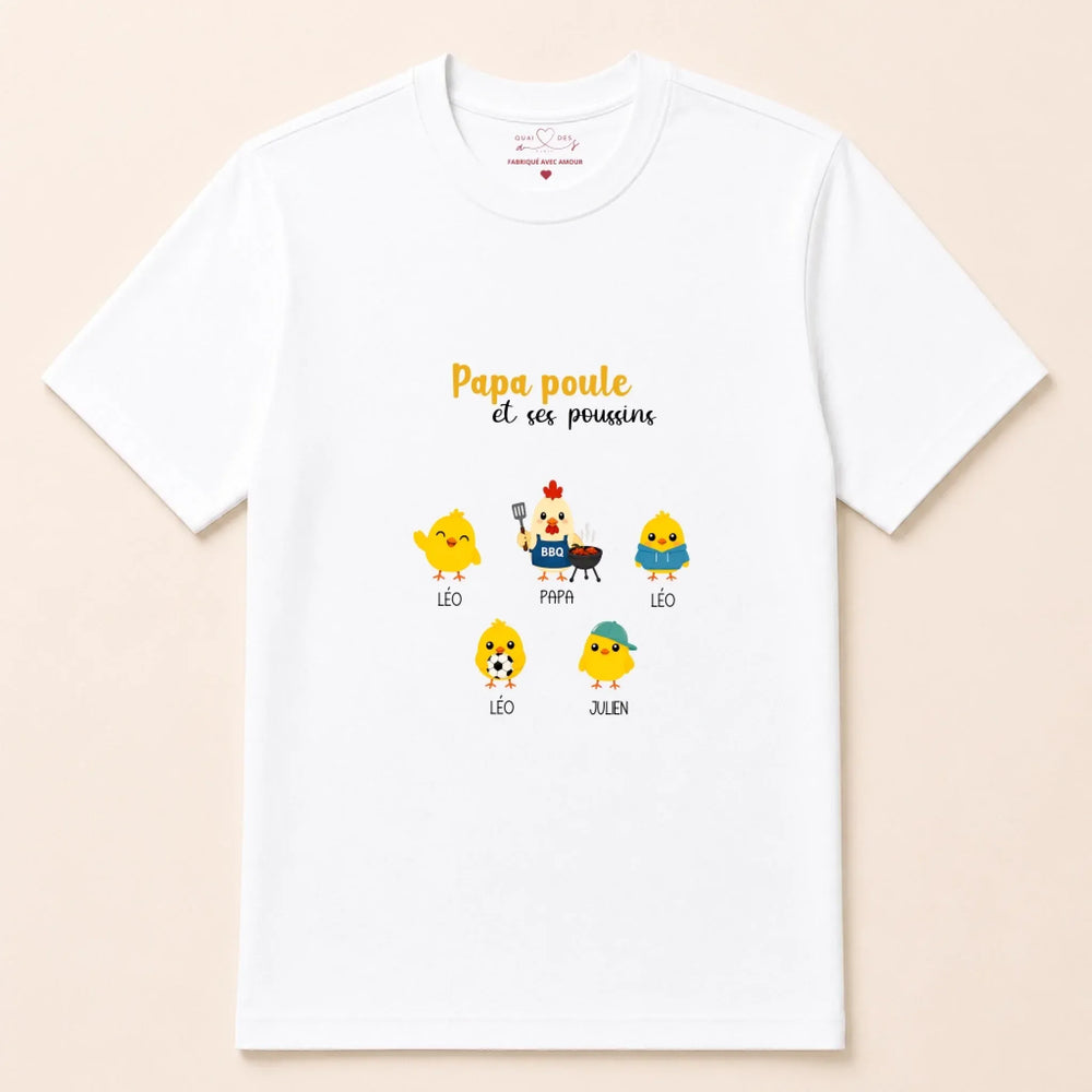T-shirt personnalisé - Papa Poule et ses Poussins