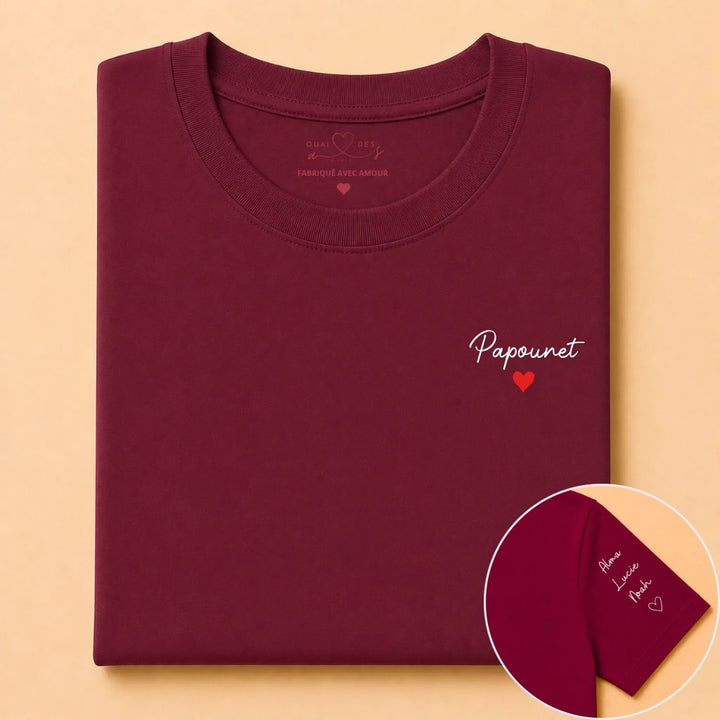 T-shirt Personnalisé - Papounet avec prénoms d'enfants