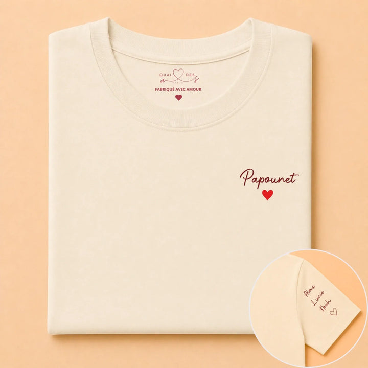 T-shirt Personnalisé - Papounet avec prénoms d'enfants