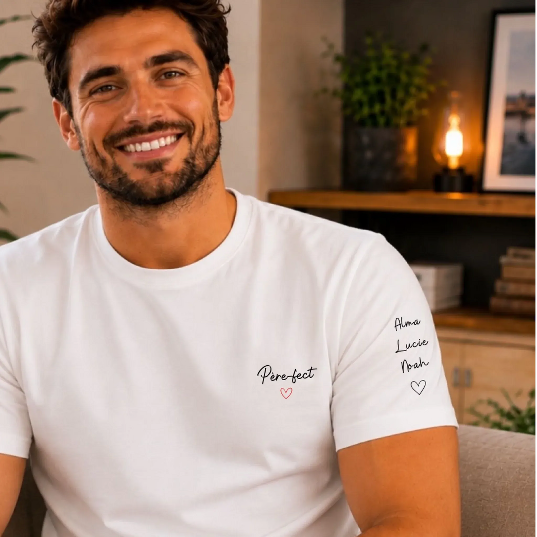 T-shirt personnalisé - Père-fect avec prénoms d'enfants
