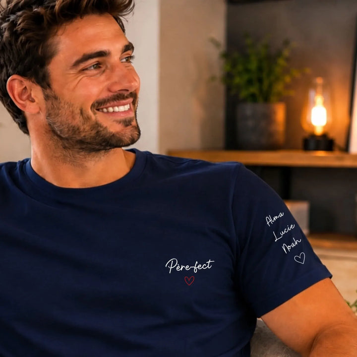 T-shirt personnalisé - Père-fect avec prénoms d'enfants Blanc / S