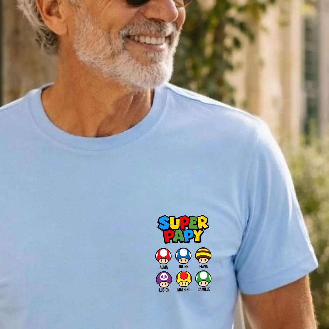 T-Shirt super papy Bleu clair / S
