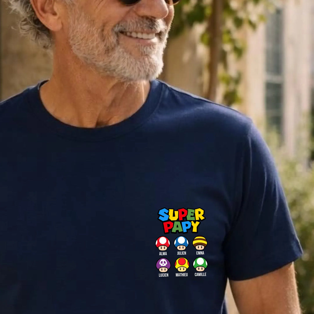 T-Shirt super papy Bleu marine / S