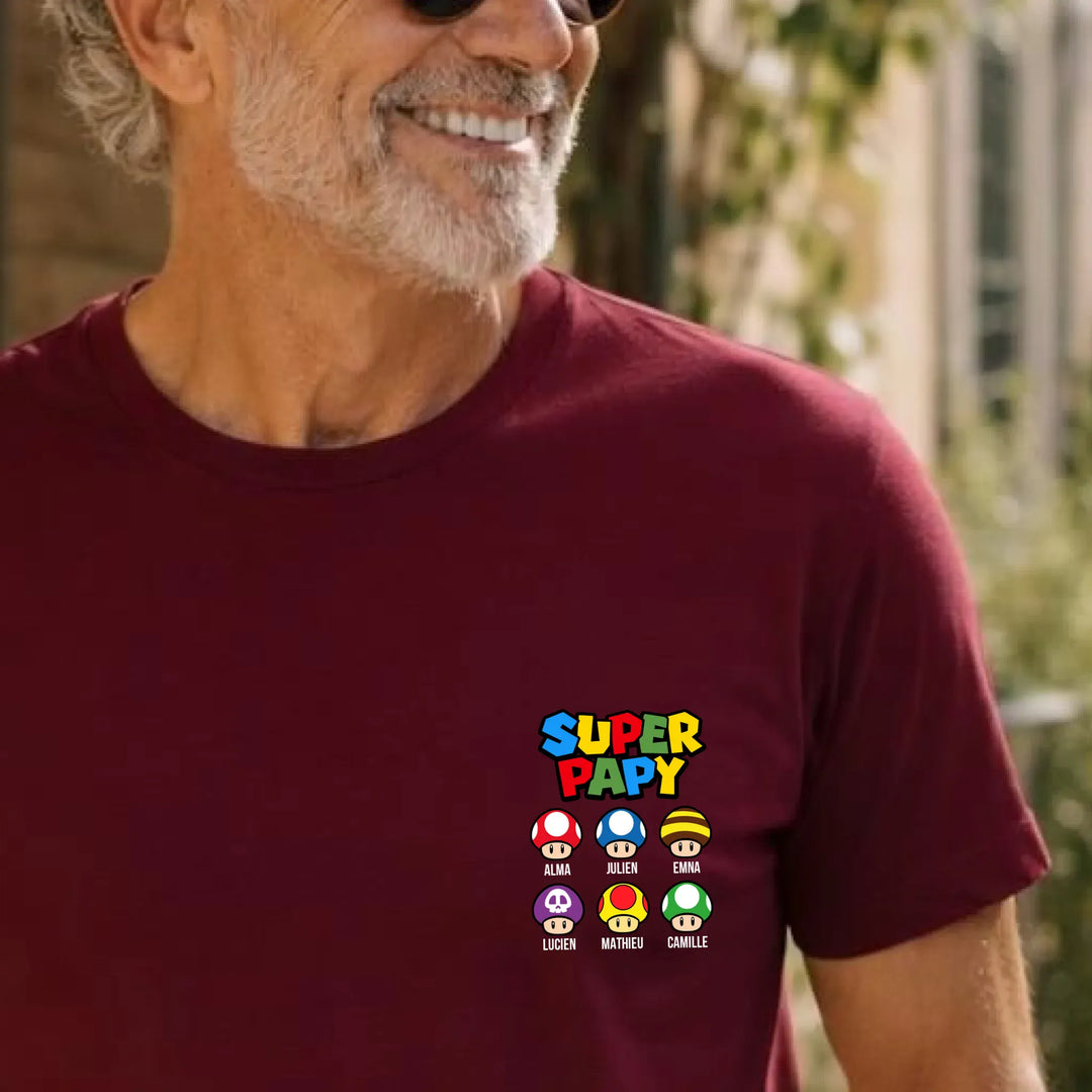 T-Shirt super papy Bordeaux / S