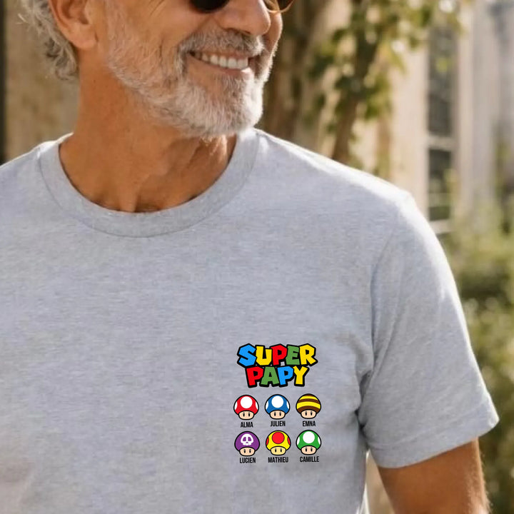 T-Shirt super papy T-shirt Poitrine PAPY / Gris / S