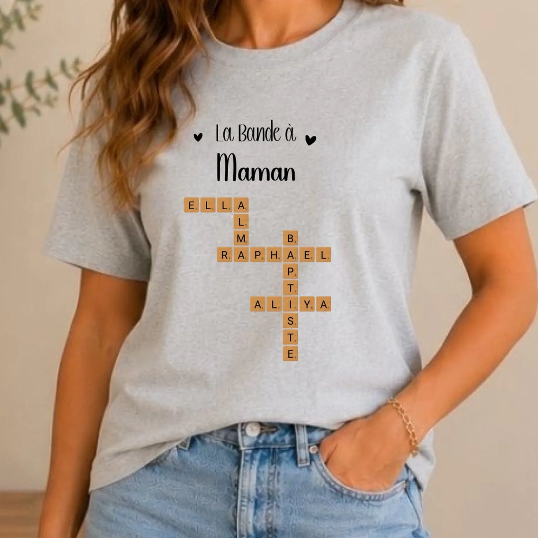 T-shirt Scrabble personnalisé Maman – Cadeau anniversaire