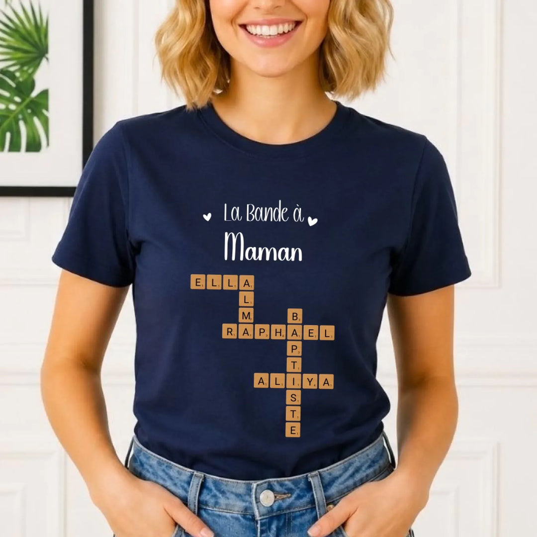 T-shirt Scrabble personnalisé Maman – Cadeau anniversaire