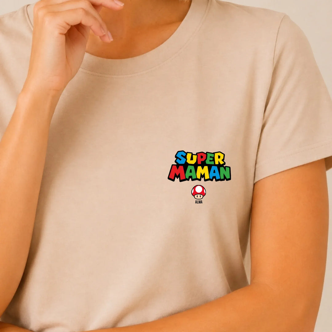 T-shirt super maman T-shirt Poitrine Femme | Gildan® 5000 DTF 2.0 / Beige / S