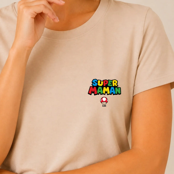 T-shirt super maman T-shirt Poitrine Femme | Gildan® 5000 DTF 2.0 / Beige / S