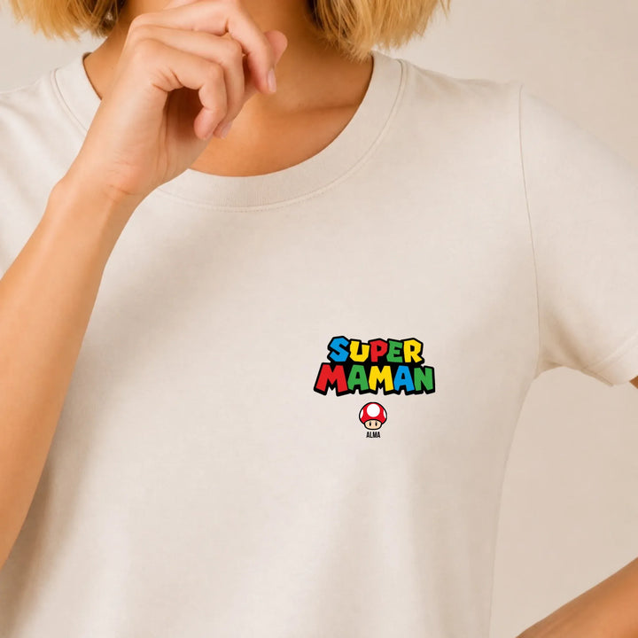 T-shirt super maman T-shirt Poitrine Femme | Gildan® 5000 DTF 2.0 / Naturel / S