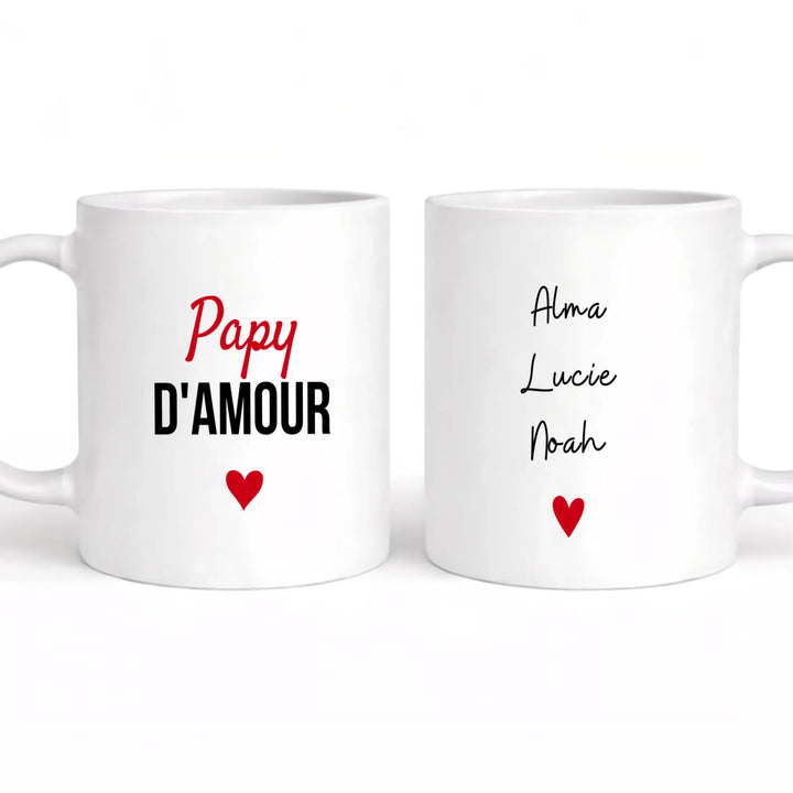 Tasse à offrir papy d amour Mug 325ml | Double Sans perspective / Blanc / 325ml