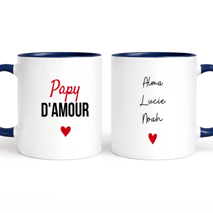 Tasse à offrir papy d amour Mug 325ml | Double Sans perspective / Marine / 325ml