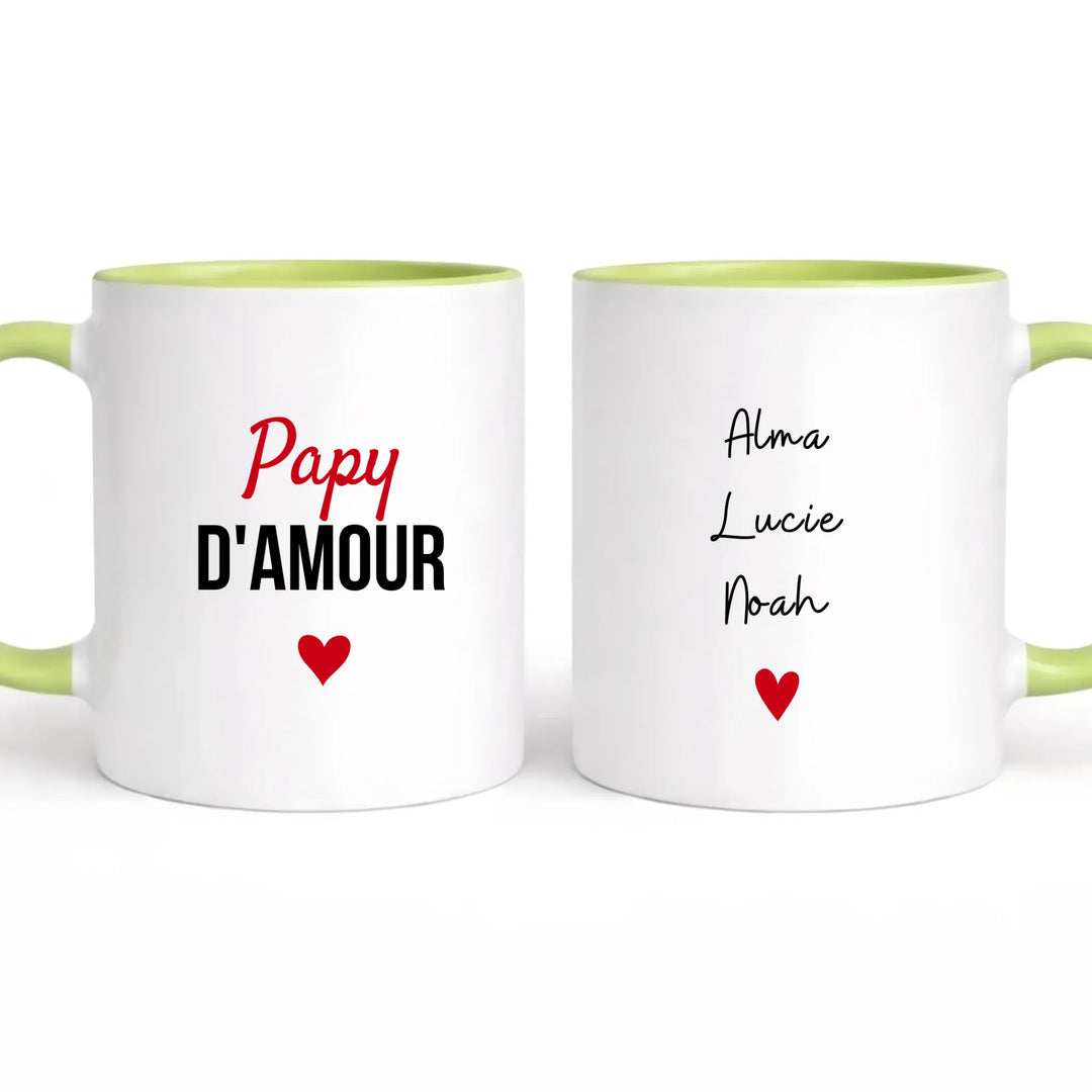 Tasse à offrir papy d amour Mug 325ml | Double Sans perspective / Vert / 325ml
