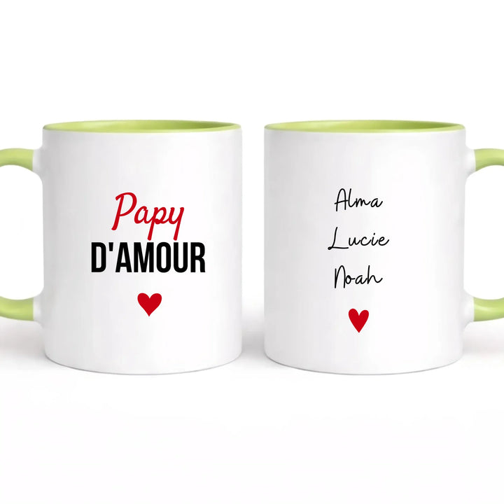 Tasse à offrir papy d amour Mug 325ml | Double Sans perspective / Vert / 325ml