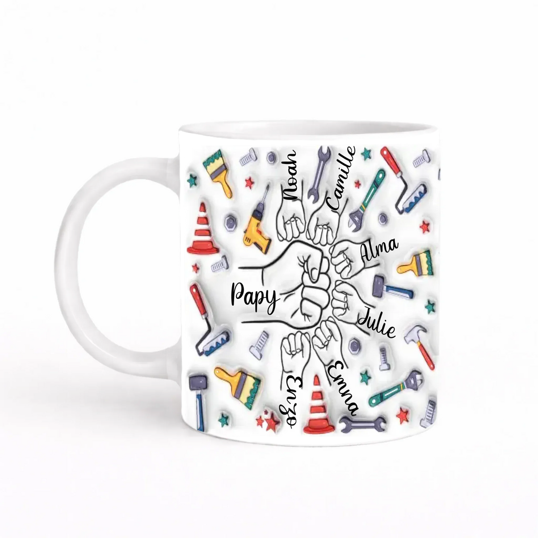 Tasse personnalisée grand père Mug 3D Transparent 325ml Gelato / Blanc / 325ml