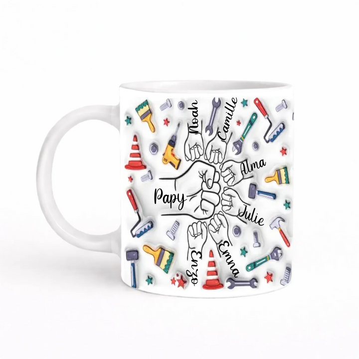 Tasse personnalisée grand père Mug 3D Transparent 325ml Gelato / Blanc / 325ml