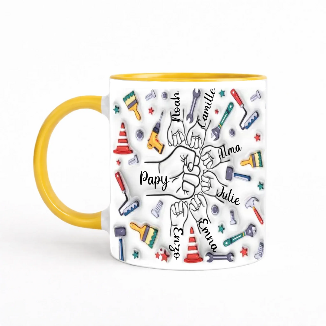 Tasse personnalisée grand père Mug 3D Transparent 325ml Gelato / Jaune / 325ml