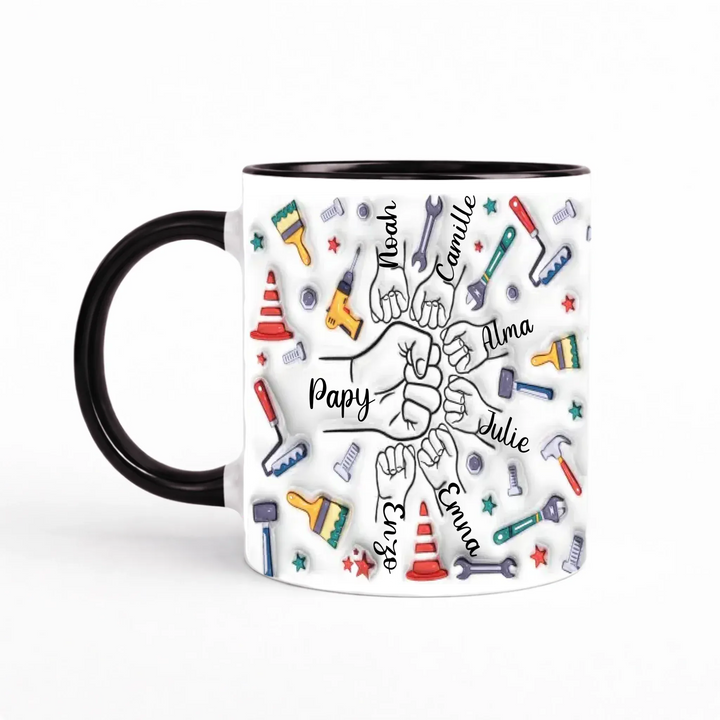 Tasse personnalisée grand père Mug 3D Transparent 325ml Gelato / Noir / 325ml